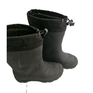 Kamik Youth  Black Rain Boots Snow Boots Rubber Size 3 Drawstring Closure
